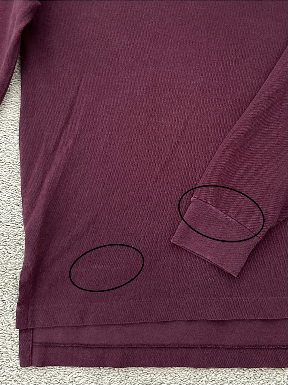 Polo Ralph Lauren Fall Burgundy / Maroon / Oxblood Long Sleeve Polo Shirt